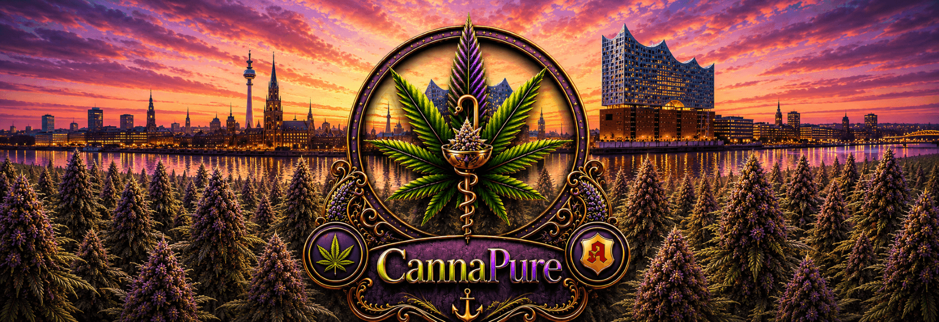 Ki Bild von CannaPure Logo und Hamburg vom Kunden